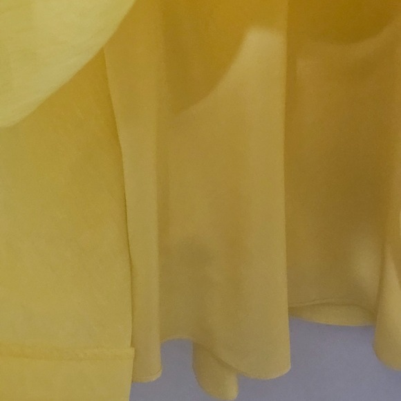 Antonio Melanie Women's Dress 12 Yellow Mock Neck Short Sleeves Knee-Length 0666 - Picture 14 of 15